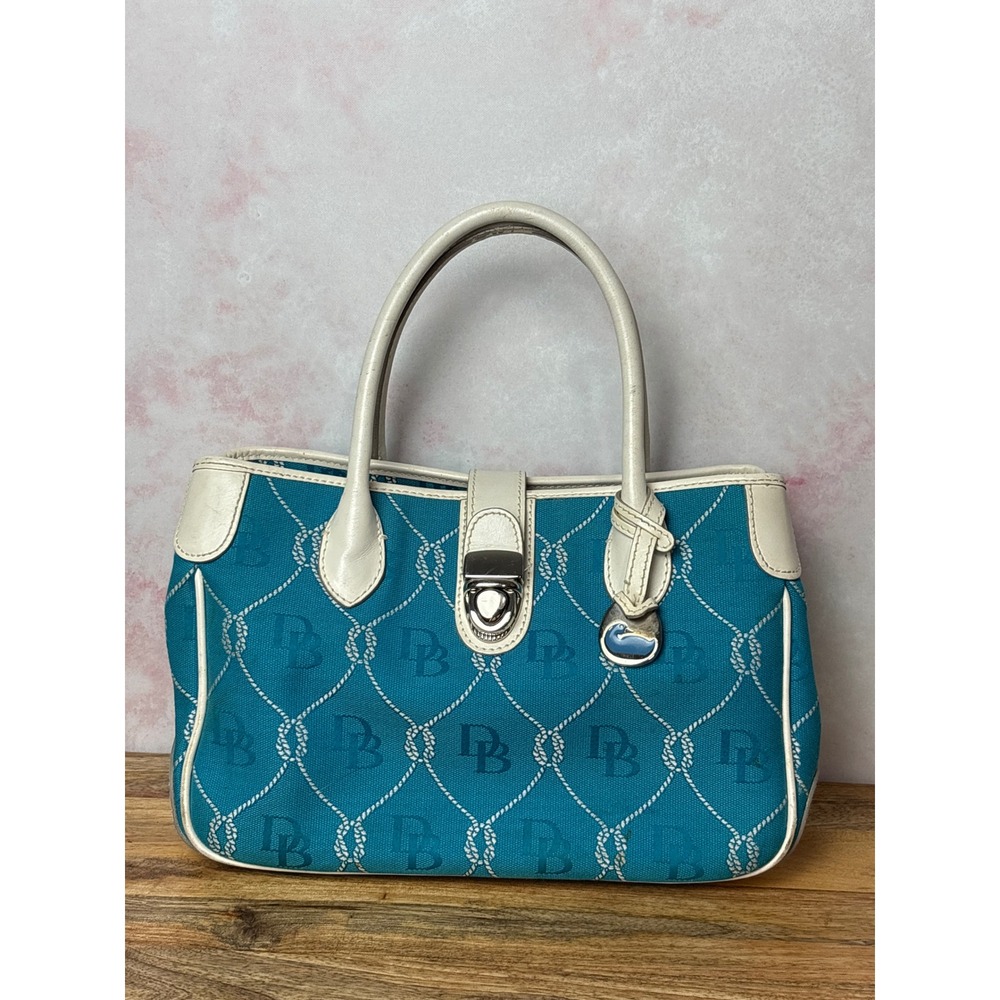 Dooney & Bourke Vintage Nautical Signature Rope & Knot Satchel Turquoise/Aqua
